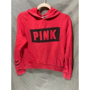 PINK Sweater Women Small Red Pullover Spell Out Long Sleeve Hoodie Ladies‎